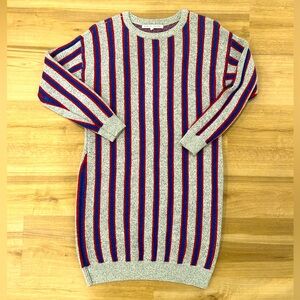 Striped Retro Crewneck Sweater Dress